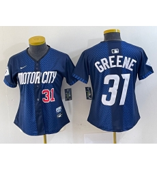 Women Detroit Tigers 31 Riley Greene 2024 Navy City Connect Cool Base Limited Stitched jerseys 3