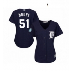 Womens Detroit Tigers 51 Matt Moore Replica Navy Blue Alternate Cool Base Baseball Jersey 