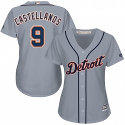 Womens Majestic Detroit Tigers 9 Nick Castellanos Authentic Grey Road Cool Base MLB Jersey