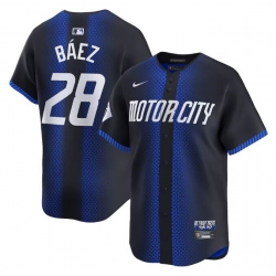 Youth Detroit Tigers 28 Javier B E1ez 2024 Navy City Connect Cool Base Limited Stitched Baseball Jersey