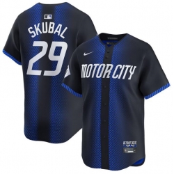 Youth Detroit Tigers 29 Tarik Skubal 2024 Navy City Connect Cool Base Limited Stitched Baseball Jersey