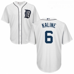 Youth Majestic Detroit Tigers 6 Al Kaline Replica White Home Cool Base MLB Jersey