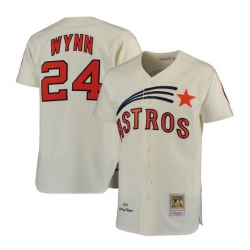 Men Houston Astros 24 Jimmy Wynn Cream Stitched Jersey