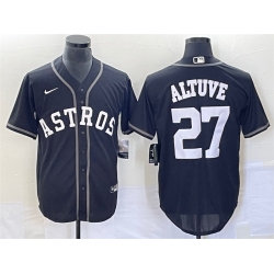 Men Houston Astros 27 Jose Altuve Black Cool Base Stitched Baseball Jersey