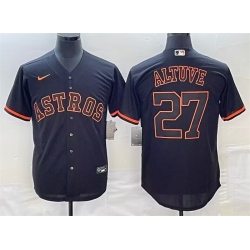 Men Houston Astros 27 Jose Altuve Black Cool Base Stitched Jersey