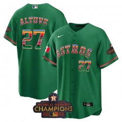 Men Houston Astros 27 Jose Altuve Green Mexico Texas Cool Base Stitched Baseball Jersey
