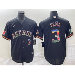 Men Houston Astros 3 Jeremy Pe F1a Black Mexico Cool Base Stitched Baseball Jersey