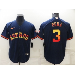 Men Houston Astros 3 Jeremy Pena 2022 Navy Cool Base Stitched Jerse