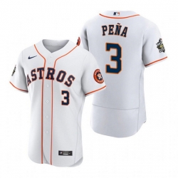 Men Houston Astros 3 Jeremy Pena White 2022 World Series Flex Base Stitched Baseball Jersey