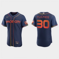 Men Houston Astros 30 Kyle Tucker 2022 Navy City Connect Flex Base Stitched Baseball jersey