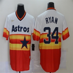 Men Houston Astros 34 Nolan Ryan Multi Color Nike Cooperstown Collection Jersey