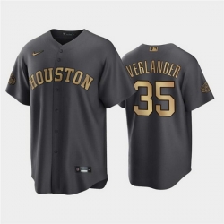 Men Houston Astros 35 Justin Verlander 2022 All Star CharcoalCool Base Stitched Baseball Jersey