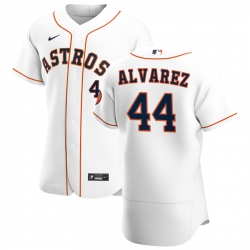 Men Houston Astros 44 Yordan Alvarez Men Nike White Home 2020 Flex Base Player MLB Jersey