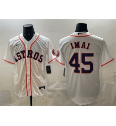 Men Houston Astros 45 Tatsuya Imai White Cool Base Stitched Jersey Men Houston Astros 45 Tatsuya Imai White Cool Base Stitched Jersey
