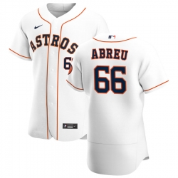 Men Houston Astros 66 Bryan Abreu Men Nike White Home 2020 Flex Base Player MLB Jersey