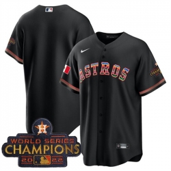 Men Houston Astros Blank Black Mexico With World Serise Champions Patch Cool Base Stitched Baseball Jersey