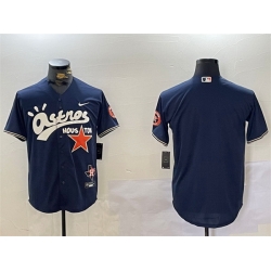 Men Houston Astros Blank Navy Cactus Jack Style Vapor Premier Limited Stitched Baseball Jersey