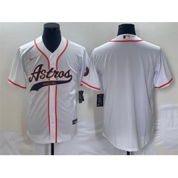 Men Houston Astros Blank White Cool Base Stitched Baseball Jersey