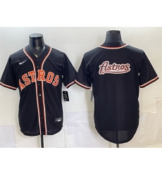 Men Houston Astros Team Big Logo 2026 Fashion Replica Black Out Stitched Baseball Jersey Men Houston Astros Team Big Logo 2026 Fashion Replica Black Out Stitched Baseball Jersey