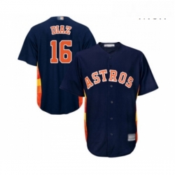 Mens Houston Astros 16 Aledmys Diaz Replica Navy Blue Alternate Cool Base Baseball Jersey 