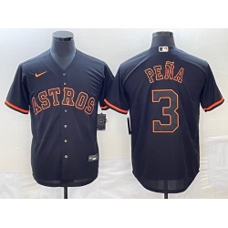 Men's Houston Astros #3 Jeremy Pena Lights Out Black Fashion Stitched MLB Cool Base Nike Jersey