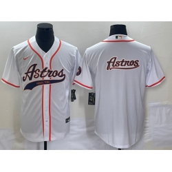 Men's Houston Astros White Team Big Logo Cool Base Stitched Baseball Jersey