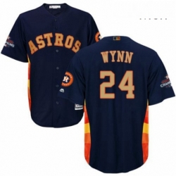 Mens Majestic Houston Astros 24 Jimmy Wynn Replica Navy Blue Alternate 2018 Gold Program Cool Base MLB Jersey 