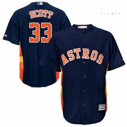 Mens Majestic Houston Astros 33 Mike Scott Replica Navy Blue Alternate Cool Base MLB Jersey