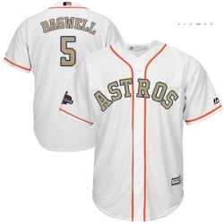 Mens Majestic Houston Astros 5 Jeff Bagwell Replica White 2018 Gold Program Cool Base MLB Jersey