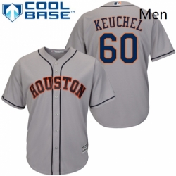 Mens Majestic Houston Astros 60 Dallas Keuchel Replica Grey Road Cool Base MLB Jersey