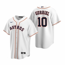 Mens Nike Houston Astros 10 Yuli Gurriel White Home Stitched Baseball Jersey