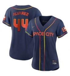 Women Houston Astros 44 Yordan Alvarez 2022 Navy City Connect Stitched Jersey