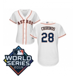 Womens Houston Astros 28 Robinson Chirinos White Home Cool Base Baseball jersey