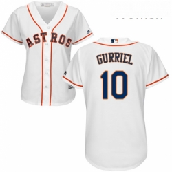 Womens Majestic Houston Astros 10 Yuli Gurriel Replica White Home Cool Base MLB Jersey 