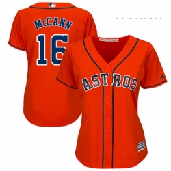 Womens Majestic Houston Astros 16 Brian McCann Replica Orange Alternate Cool Base MLB Jersey