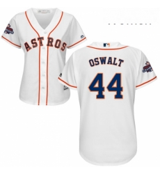 Womens Majestic Houston Astros 44 Roy Oswalt Replica White Home 2017 World Series Champions Cool Base MLB Jersey