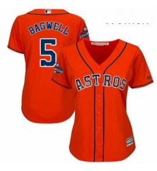 Womens Majestic Houston Astros 5 Jeff Bagwell Replica Orange Alternate 2017 World Series Champions Cool Base MLB Jersey