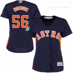 Womens Majestic Houston Astros 56 Hector Rondon Replica Navy Blue Alternate Cool Base MLB Jersey 