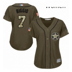 Womens Majestic Houston Astros 7 Craig Biggio Authentic Green Salute to Service MLB Jersey