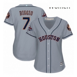 Womens Majestic Houston Astros 7 Craig Biggio Authentic Grey Road 2017 World Series Champions Cool Base MLB Jersey