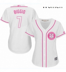 Womens Majestic Houston Astros 7 Craig Biggio Authentic White Fashion Cool Base MLB Jersey