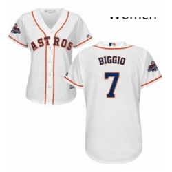 Womens Majestic Houston Astros 7 Craig Biggio Replica White Home 2017 World Series Champions Cool Base MLB Jersey