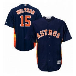 Youth Majestic Houston Astros 15 Carlos Beltran Replica Navy Blue Alternate Cool Base MLB Jersey