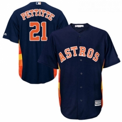 Youth Majestic Houston Astros 21 Andy Pettitte Authentic Navy Blue Alternate Cool Base MLB Jersey