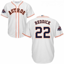 Youth Majestic Houston Astros 22 Josh Reddick Replica White Home 2017 World Series Champions Cool Base MLB Jersey