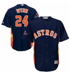 Youth Majestic Houston Astros 24 Jimmy Wynn Replica Navy Blue Alternate 2017 World Series Champions Cool Base MLB Jersey 