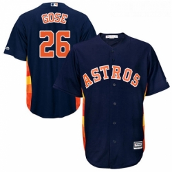 Youth Majestic Houston Astros 26 Anthony Gose Replica Navy Blue Alternate Cool Base MLB Jersey 