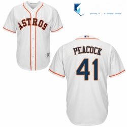 Youth Majestic Houston Astros 41 Brad Peacock Authentic White Home Cool Base MLB Jersey 