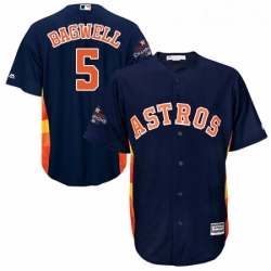 Youth Majestic Houston Astros 5 Jeff Bagwell Replica Navy Blue Alternate 2017 World Series Champions Cool Base MLB Jersey