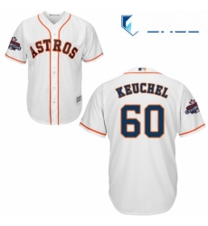 Youth Majestic Houston Astros 60 Dallas Keuchel Replica White Home 2017 World Series Champions Cool Base MLB Jersey